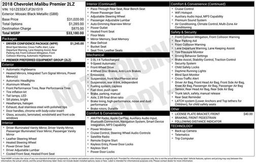 2018 Chevrolet Malibu Premier