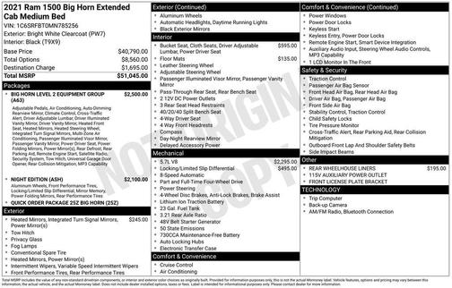2021 RAM 1500 Big Horn