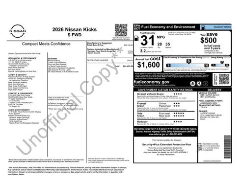 Super Black 2026 Nissan Kicks S