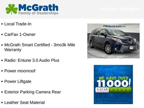Pearl 2019 Toyota Sienna XLE
