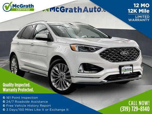 Star White Metallic Tri-Coat 2022 Ford Edge Titanium