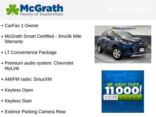 Pacific Blue Metallic 2020 Chevrolet Trax LT