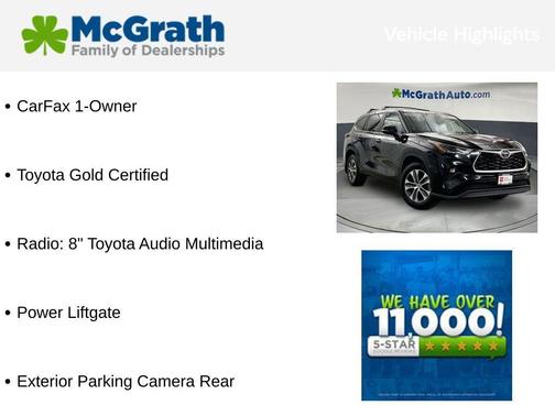 Midnight Black Metallic 2024 Toyota Highlander XLE