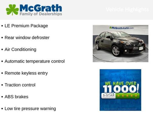 2015 Toyota Corolla LE Premium
