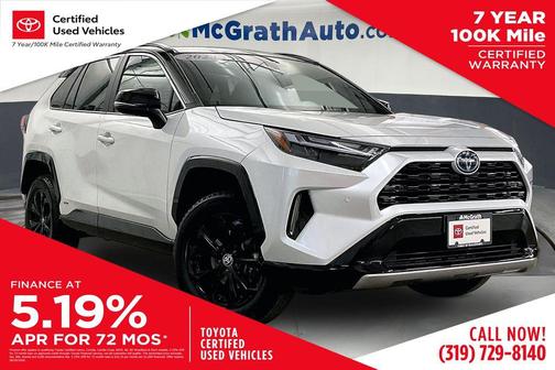 Wind Chill Pearl/Midnight Black Metallic 2023 Toyota RAV4 Hybrid SE