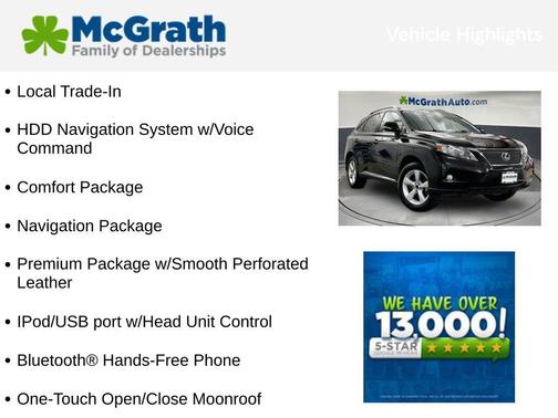 Stargazer Black 2012 Lexus RX 350 Base