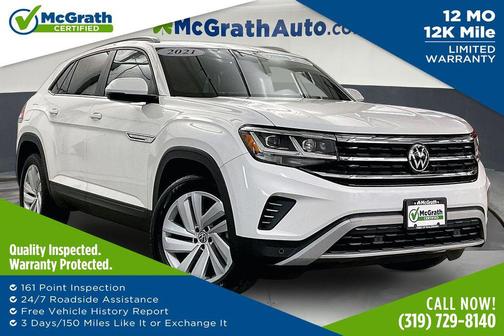 Pure White 2021 Volkswagen Atlas Cross Sport 3.6L V6 SE w/Technology