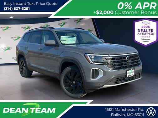 Pure Gray 2026 Volkswagen Atlas 2.0T SE w/Technology