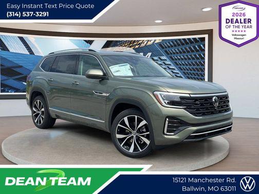 Avocado Green Pearl 2026 Volkswagen Atlas 2.0T SEL Premium R-Line 4MOTION