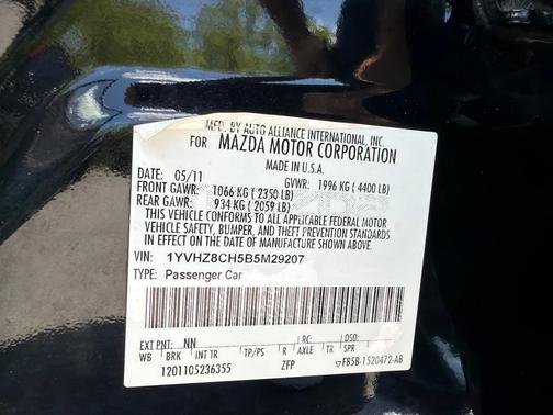 Kona Blue Mica 2011 Mazda Mazda6 i Touring