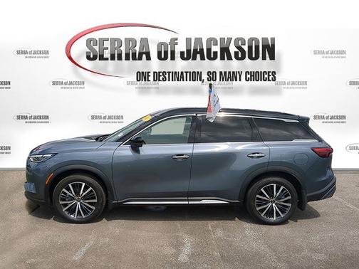 Moonbow Blue/Black Obsidian 2025 INFINITI QX60 AUTOGRAPH