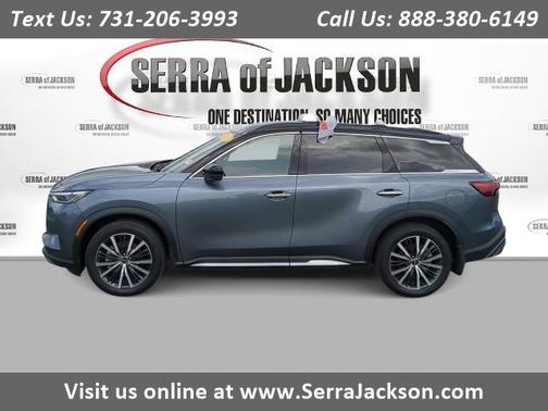 Moonbow Blue/Black Obsidian 2025 INFINITI QX60 AUTOGRAPH