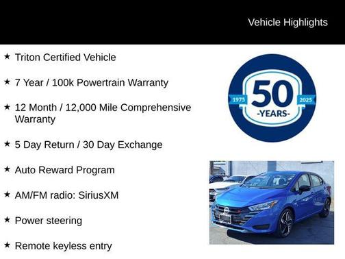 Electric Blue Metallic 2024 Nissan Versa 1.6 S