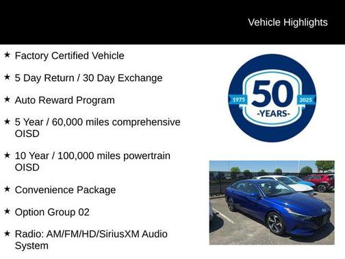 Intense Blue 2023 Hyundai ELANTRA SEL