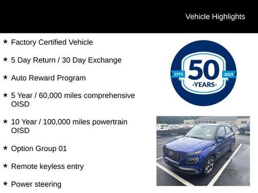 Intense Blue 2024 Hyundai VENUE Limited