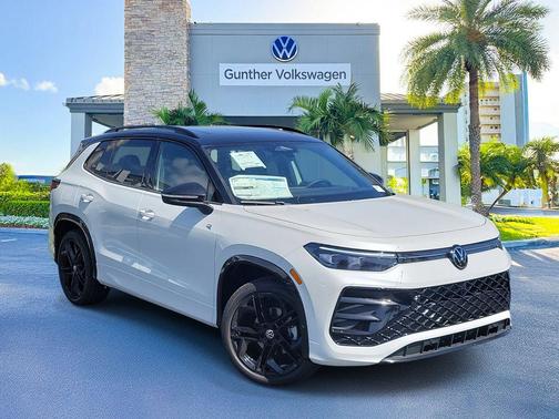 Opal White W/Deep Black Roof 2026 Volkswagen Tiguan 2.0T SE R-Line Black