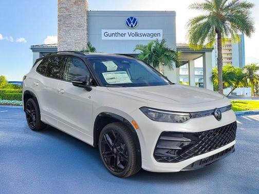 Opal White W/Deep Black Roof 2026 Volkswagen Tiguan 2.0T SE R-Line Black