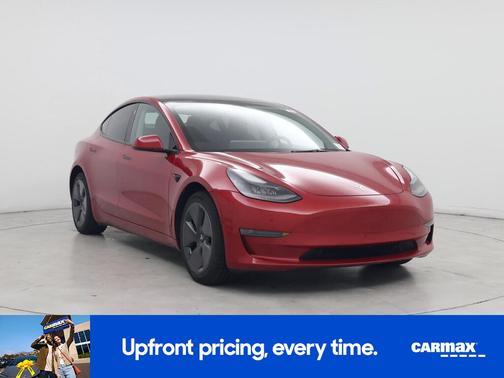 Red 2022 Tesla Model 3