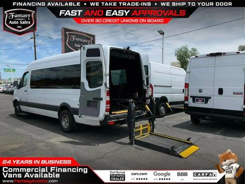 Arctic White 2016 Mercedes-Benz Sprinter 3500 3500 RWD Reg Cab 170' WB HANDICAP RAMP W/15-PASSENGER SEATS