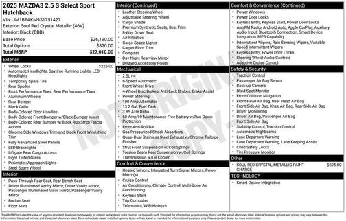 2025 Mazda Mazda3 2.5 S Select Sport