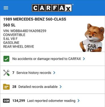 1989 Mercedes-Benz SL-Class 560-Class 560 SL