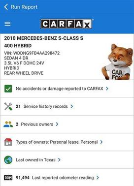 2010 Mercedes-Benz S-Class S 400 Hybrid