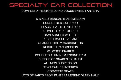 1972 DeTomaso Pantera Coupe RWD