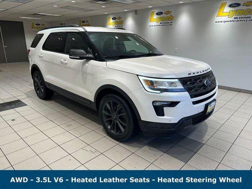 White Platinum Clearcoat Metallic 2018 Ford Explorer XLT