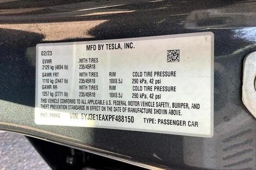 2023 Tesla Model 3 Standard Range