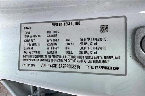2023 Tesla Model 3 Standard Range