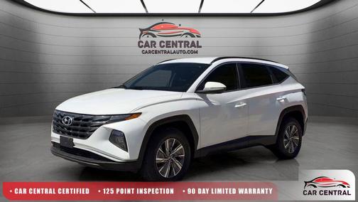 Quartz White 2022 Hyundai TUCSON Hybrid Blue