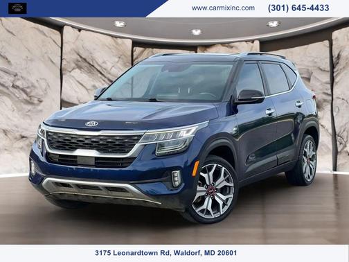 Dark Ocean Blue/Black Roof 2021 Kia Seltos SX Turbo