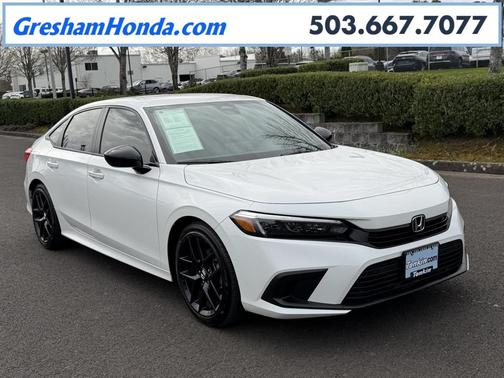 Platinum White Pearl 2024 Honda Civic Sport