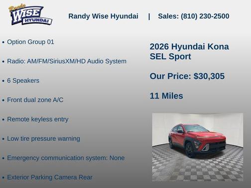 Soultronic Orange Pearl 2026 Hyundai KONA SEL Sport