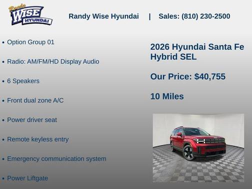 Ultimate Red 2026 Hyundai SANTA FE SEL 2.4