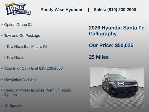 Phantom Black 2026 Hyundai SANTA FE Calligraphy