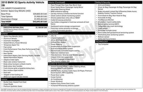 2010 BMW X3 xDrive28i