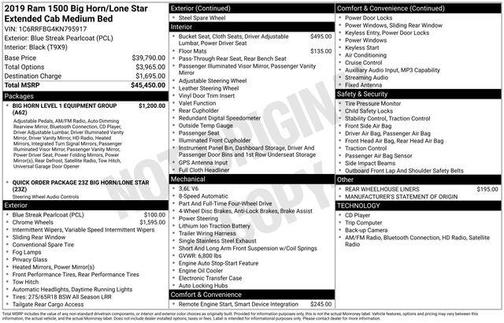 2019 RAM 1500 Big Horn
