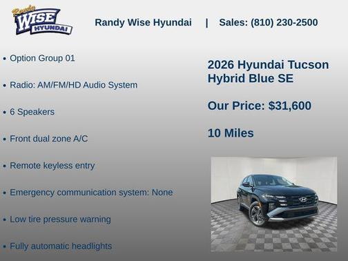 Ash Black 2026 Hyundai TUCSON Hybrid Blue SE