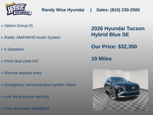 Ash Black 2026 Hyundai TUCSON Hybrid Blue SE
