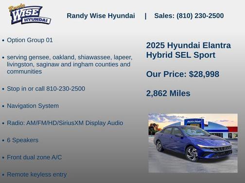 Intense Blue 2025 Hyundai ELANTRA HEV SEL Sport
