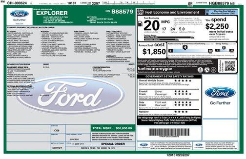 INGOT SILVER METALLIC 2017 Ford Explorer XLT