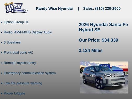 Hampton Gray 2026 Hyundai SANTA FE SE
