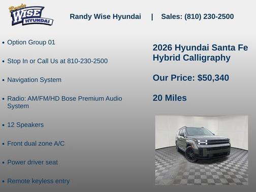 Rockwood Green 2026 Hyundai SANTA FE HEV Calligraphy