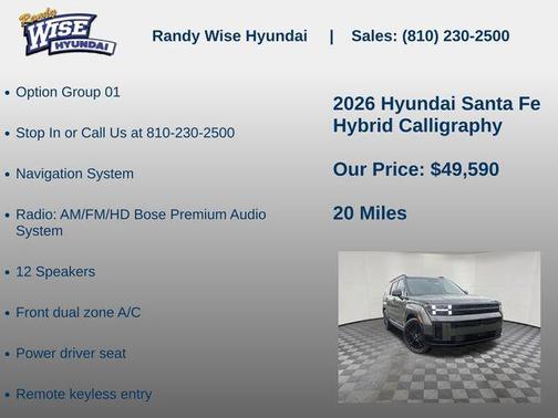 Rockwood Green 2026 Hyundai SANTA FE HEV Calligraphy