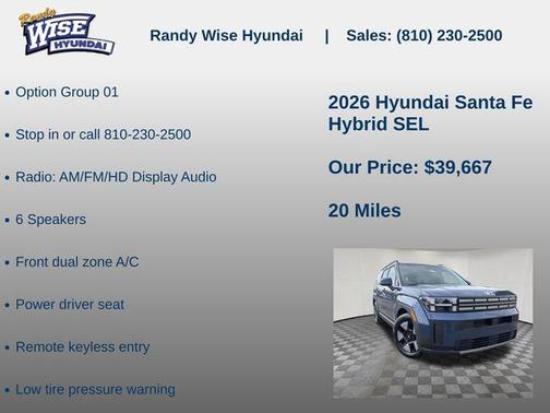 Atlantis Blue 2026 Hyundai SANTA FE SEL 2.4