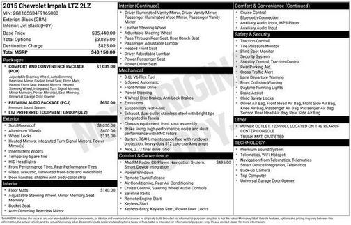 Black 2015 Chevrolet Impala LTZ