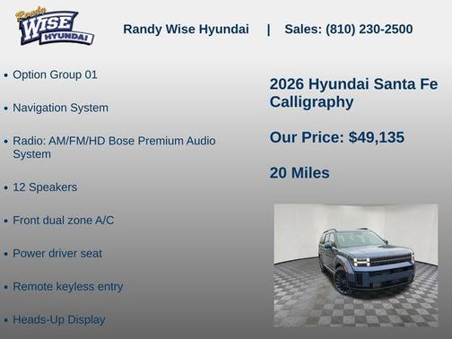 Atlantis Blue 2026 Hyundai SANTA FE Calligraphy