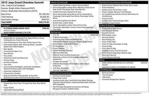 2015 Jeep Grand Cherokee Summit
