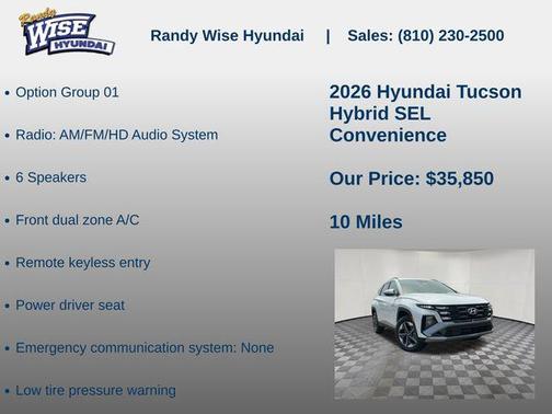 Creamy White Pearl 2026 Hyundai TUCSON Hybrid SEL Convenience